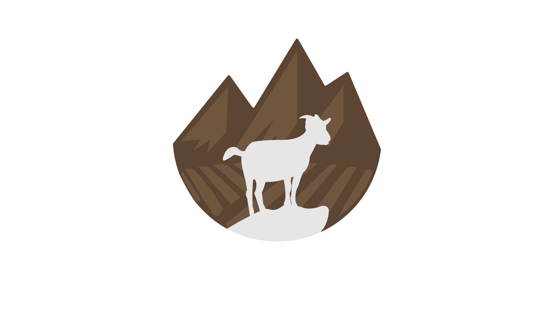 logo chèvrerie du brabant couleur marron clair et foncé avec une chèvre et une montagne